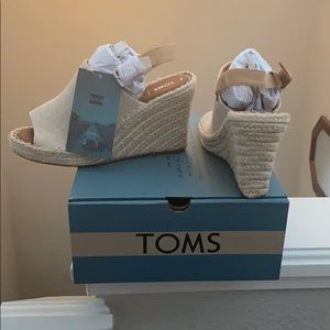 Toms sling back espadrille wedges